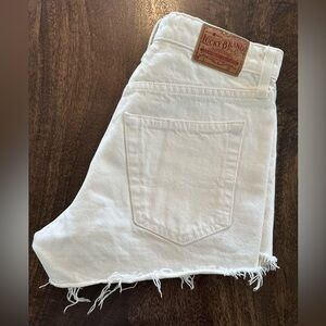 Lucky brand high waisted white jean shorts